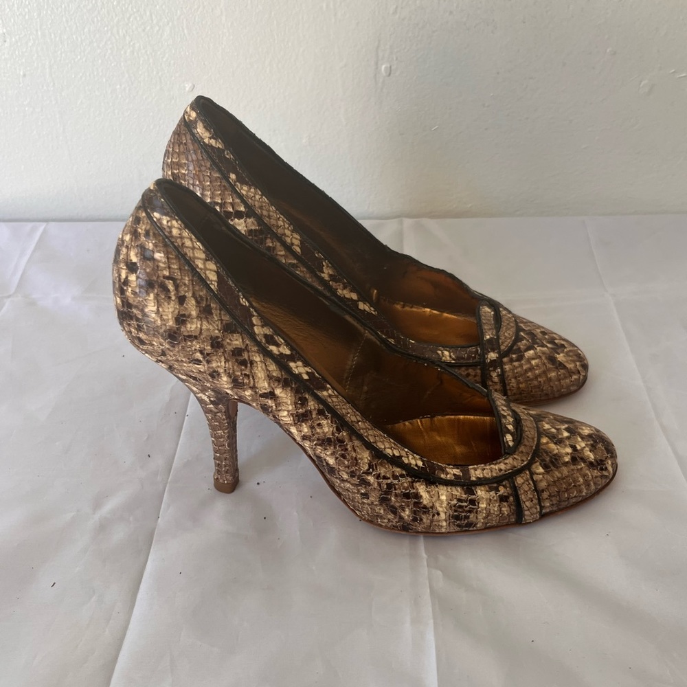 - Fornarina snake print heels for women size 37